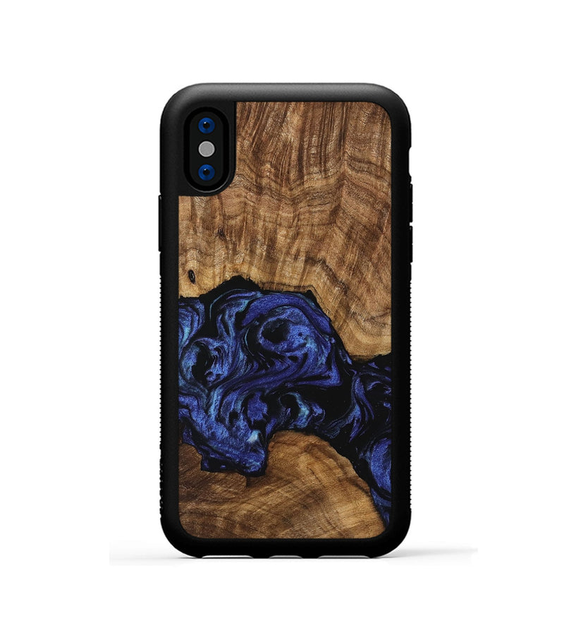 iPhone Xs Wood Phone Case - Hughie (Blue, 741480)