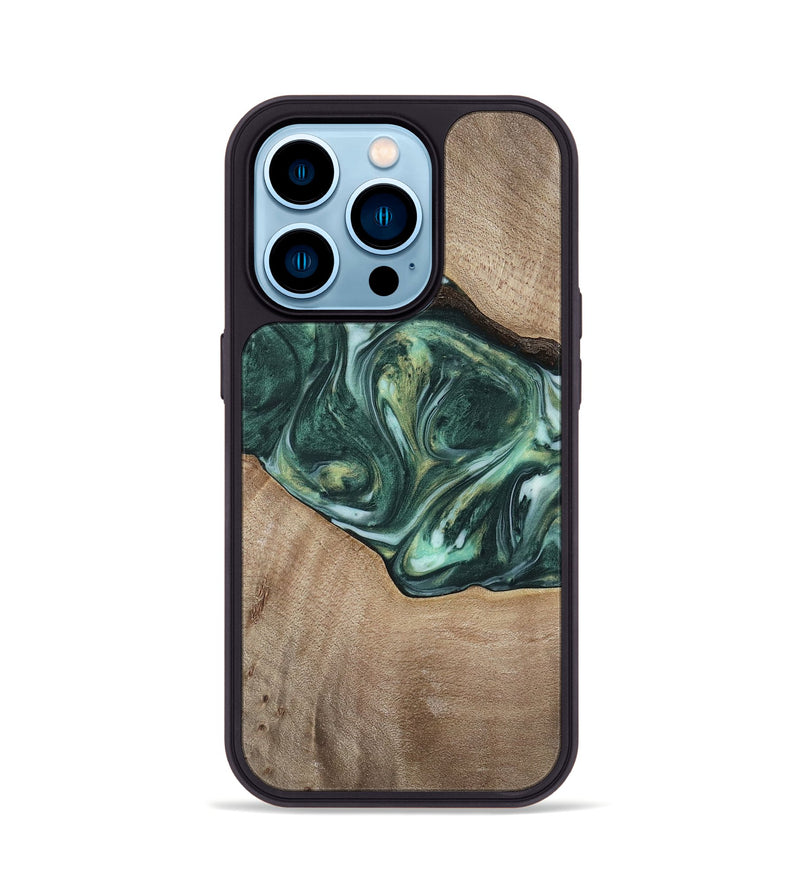 iPhone 14 Pro Wood Phone Case - Dorian (Green, 741482)