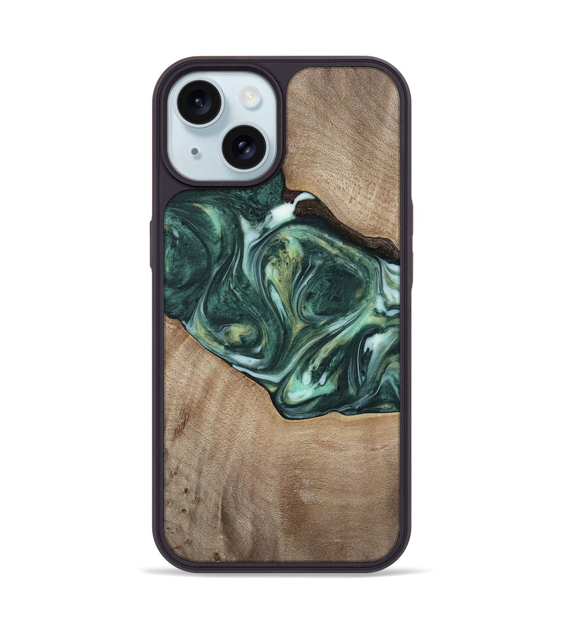 iPhone 15 Wood Phone Case - Dorian (Green, 741482)