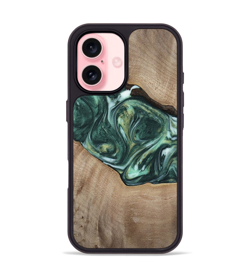 iPhone 16 Wood Phone Case - Dorian (Green, 741482)