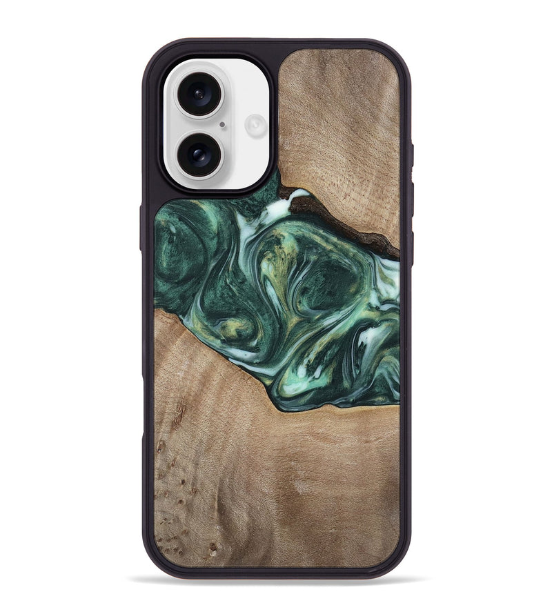 iPhone 16 Plus Wood Phone Case - Dorian (Green, 741482)