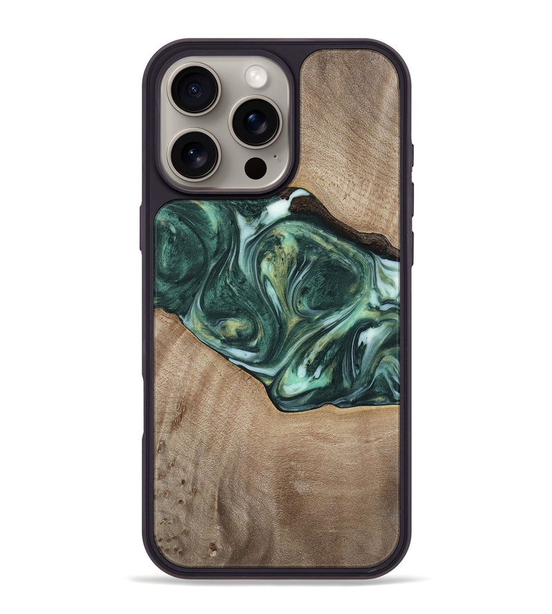 iPhone 16 Pro Max Wood Phone Case - Dorian (Green, 741482)