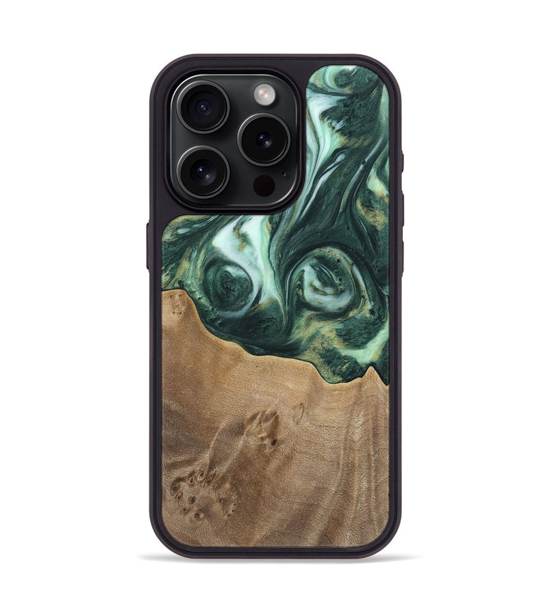 iPhone 15 Pro Wood Phone Case - Elta (Green, 741483)