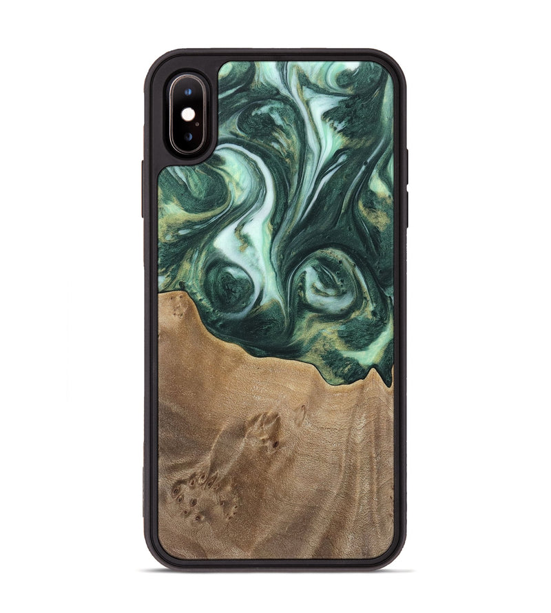 iPhone Xs Max Wood Phone Case - Elta (Green, 741483)