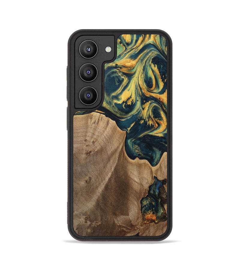 Galaxy S23 Wood Phone Case - Sonya (Teal & Gold, 741484)