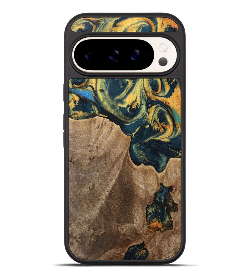 Pixel 9 Pro XL Wood Phone Case - Sonya (Teal & Gold, 741484)