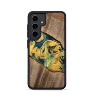 Galaxy S24 Wood Phone Case - Elease (Teal & Gold, 741492)