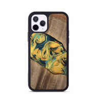 iPhone 11 Pro Wood Phone Case - Elease (Teal & Gold, 741492)