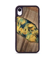 iPhone Xr Wood Phone Case - Elease (Teal & Gold, 741492)