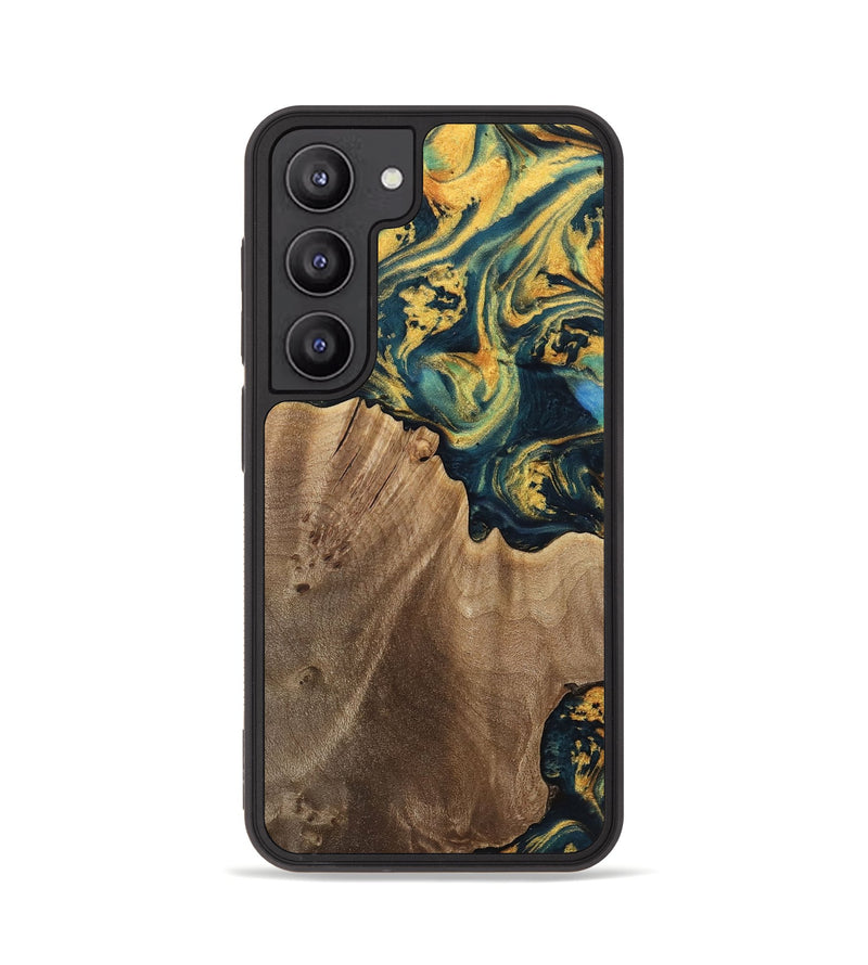 Galaxy S23 Wood Phone Case - Anders (Teal & Gold, 741493)