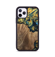 iPhone 11 Pro Wood Phone Case - Anders (Teal & Gold, 741493)