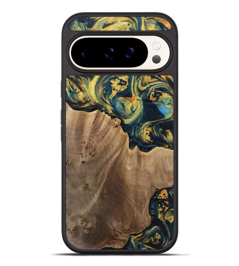 Pixel 9 Pro XL Wood Phone Case - Anders (Teal & Gold, 741493)