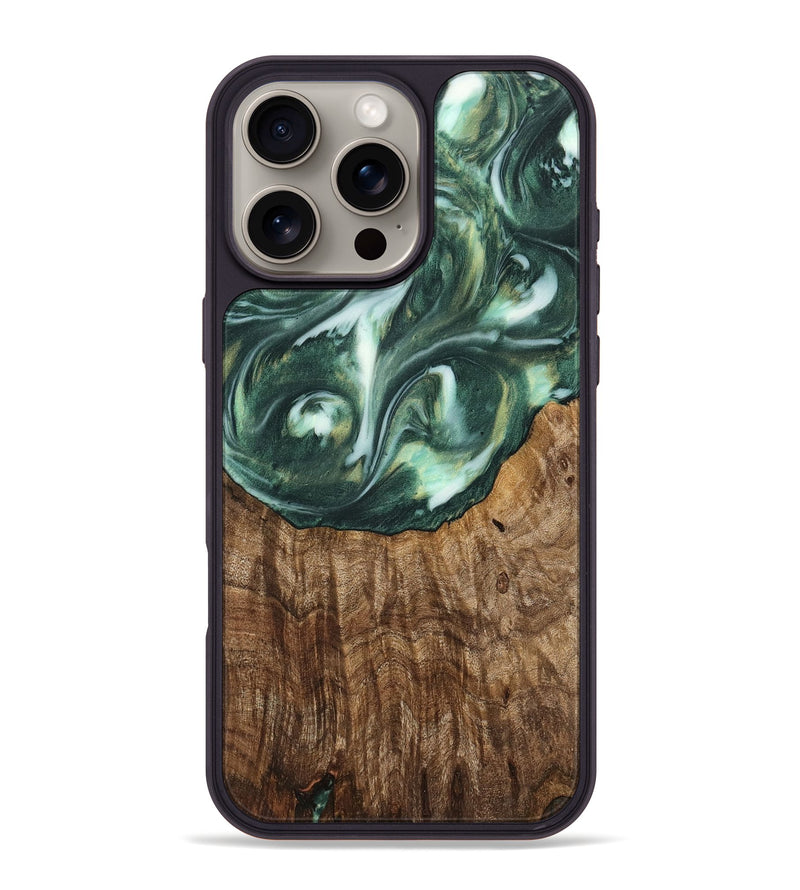 iPhone 16 Pro Max Wood Phone Case - Rogers (Green, 741494)