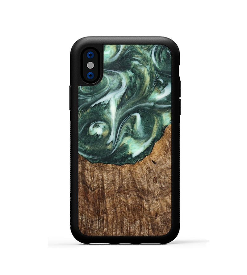 iPhone Xs Wood Phone Case - Rogers (Green, 741494)