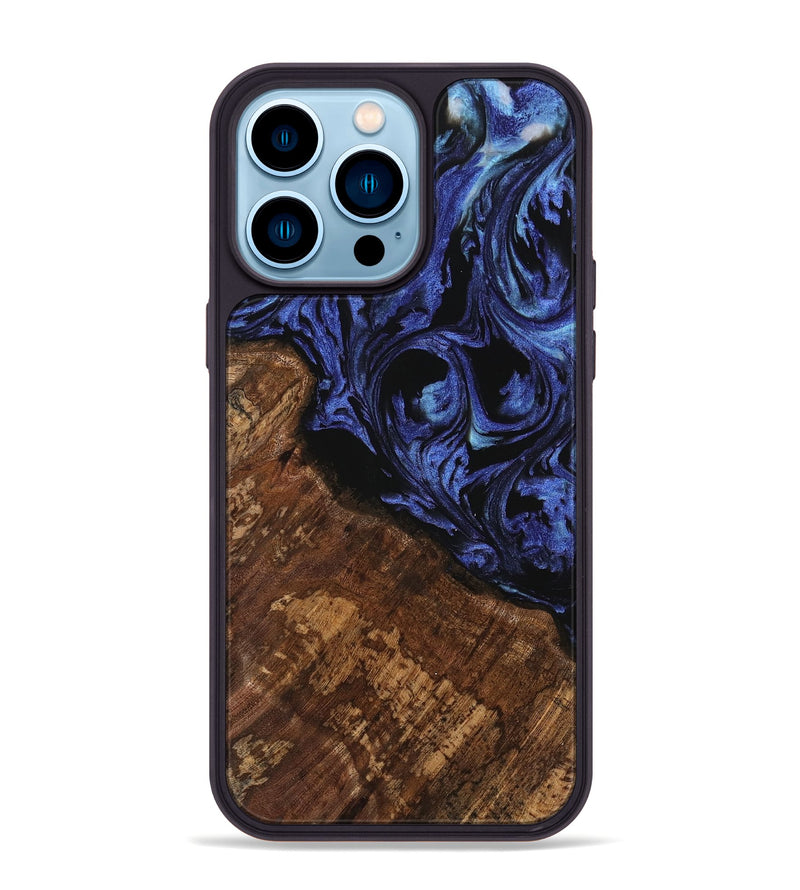 iPhone 14 Pro Max Wood Phone Case - Jakob (Blue, 741497)