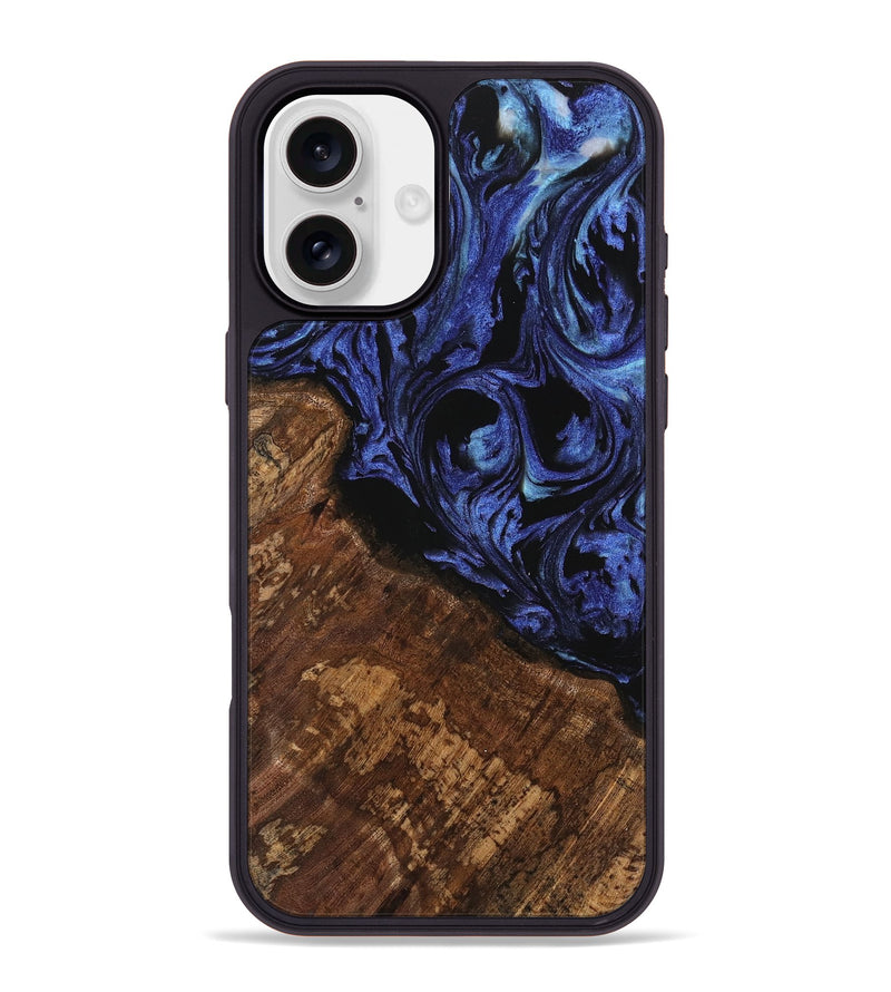 iPhone 16 Plus Wood Phone Case - Jakob (Blue, 741497)