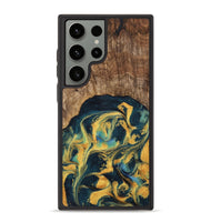 Galaxy S23 Ultra Wood Phone Case - Dulci (Teal & Gold, 741501)