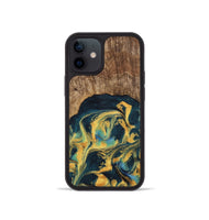 iPhone 12 mini Wood Phone Case - Dulci (Teal & Gold, 741501)