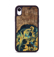 iPhone Xr Wood Phone Case - Dulci (Teal & Gold, 741501)