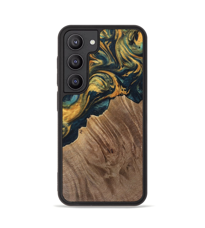 Galaxy S23 Wood Phone Case - Sylvain (Teal & Gold, 741502)