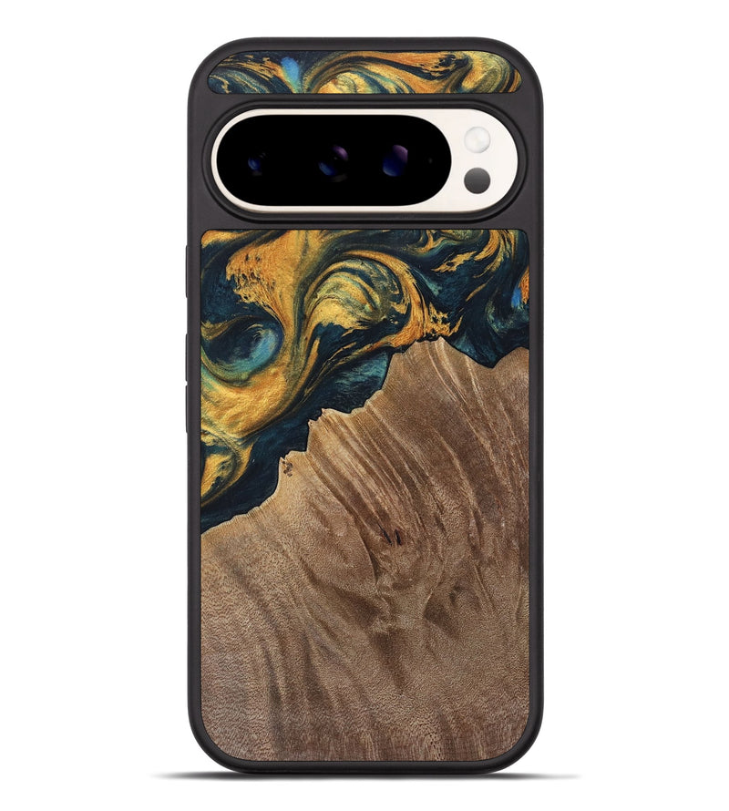 Pixel 9 Pro XL Wood Phone Case - Sylvain (Teal & Gold, 741502)