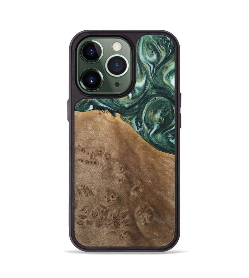 iPhone 13 Pro Wood Phone Case - Cathern (Green, 741514)