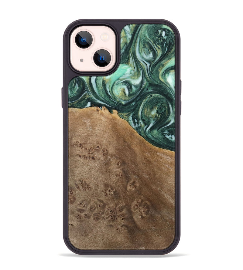 iPhone 14 Plus Wood Phone Case - Cathern (Green, 741514)