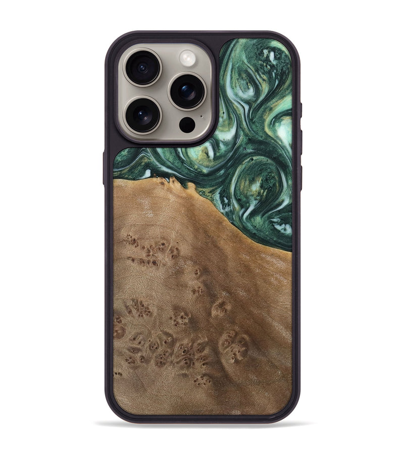 iPhone 15 Pro Max Wood Phone Case - Cathern (Green, 741514)