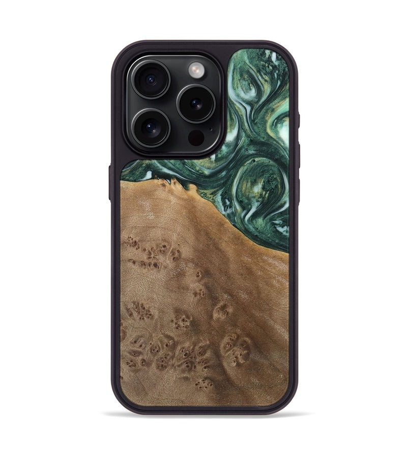 iPhone 15 Pro Wood Phone Case - Cathern (Green, 741514)