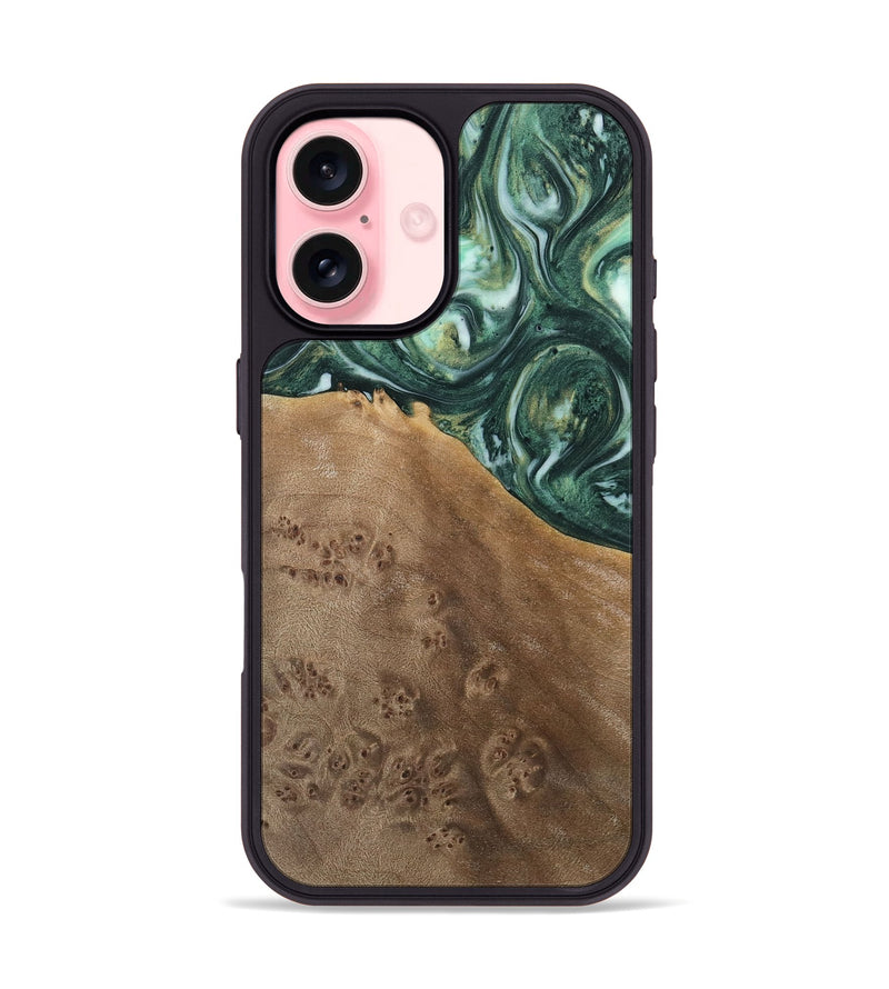 iPhone 16 Wood Phone Case - Cathern (Green, 741514)