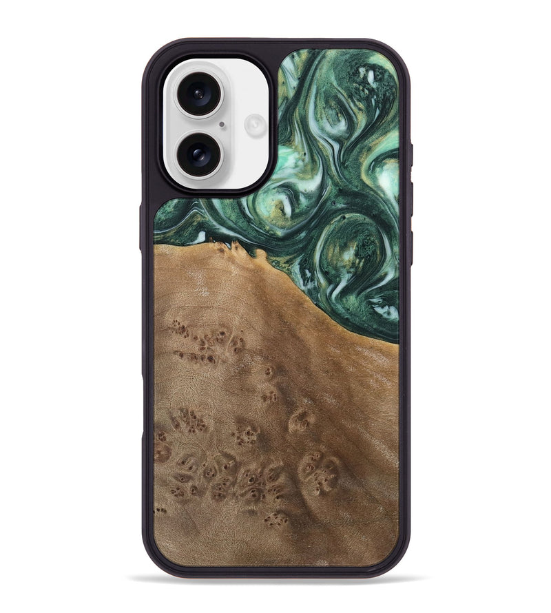 iPhone 16 Plus Wood Phone Case - Cathern (Green, 741514)