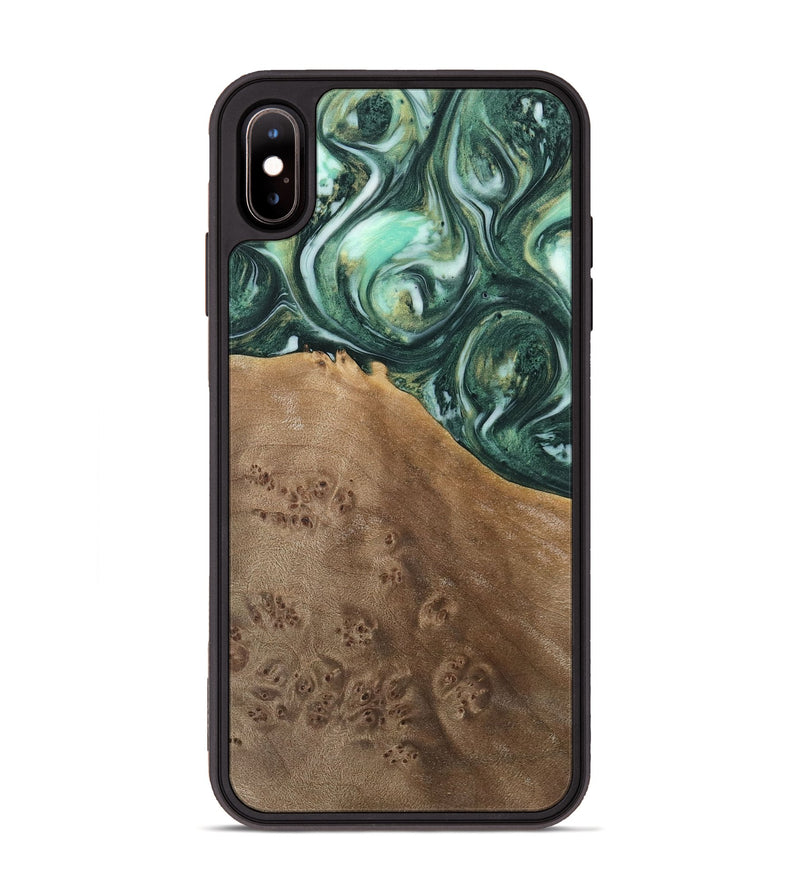 iPhone Xs Max Wood Phone Case - Cathern (Green, 741514)