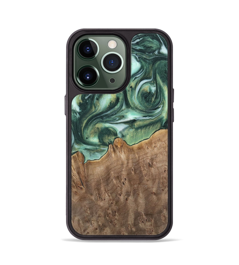 iPhone 13 Pro Wood Phone Case - Tina (Green, 741516)