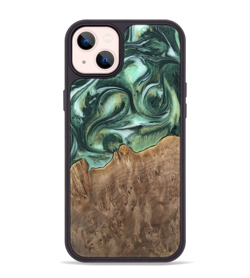 iPhone 14 Plus Wood Phone Case - Tina (Green, 741516)