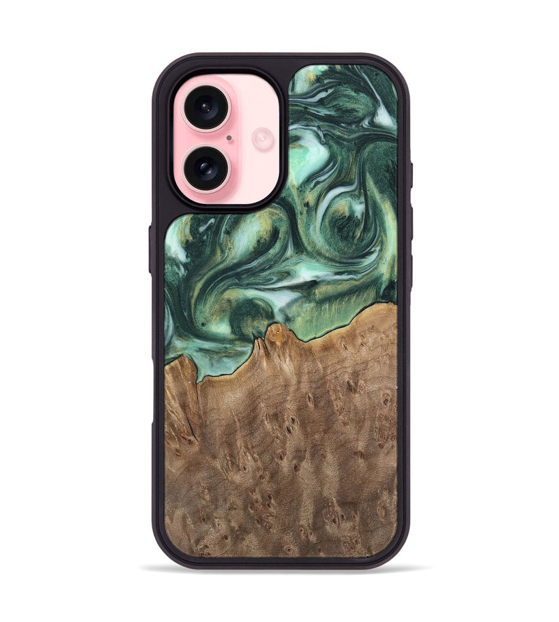 iPhone 16 Wood Phone Case - Tina (Green, 741516)