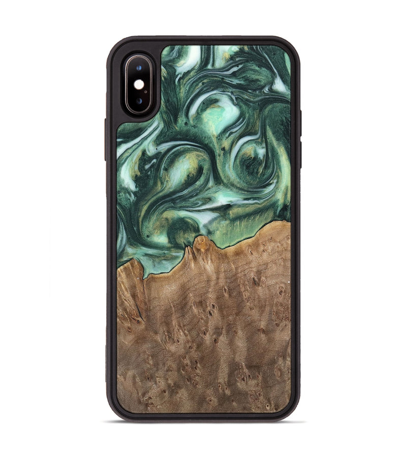 iPhone Xs Max Wood Phone Case - Tina (Green, 741516)