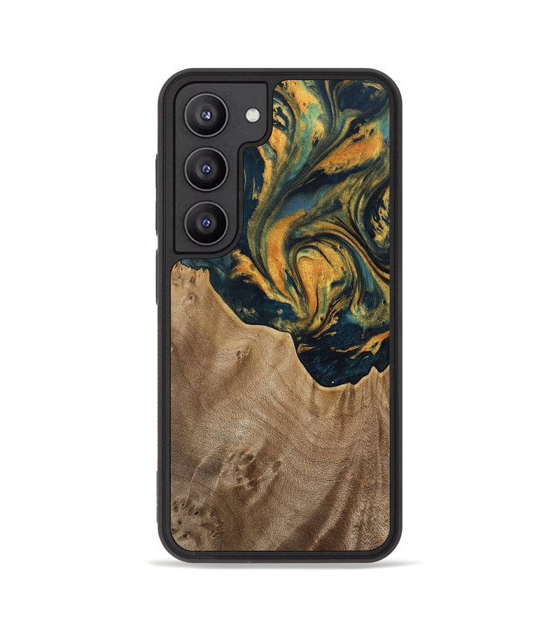 Galaxy S23 Wood Phone Case - Verene (Teal & Gold, 741517)