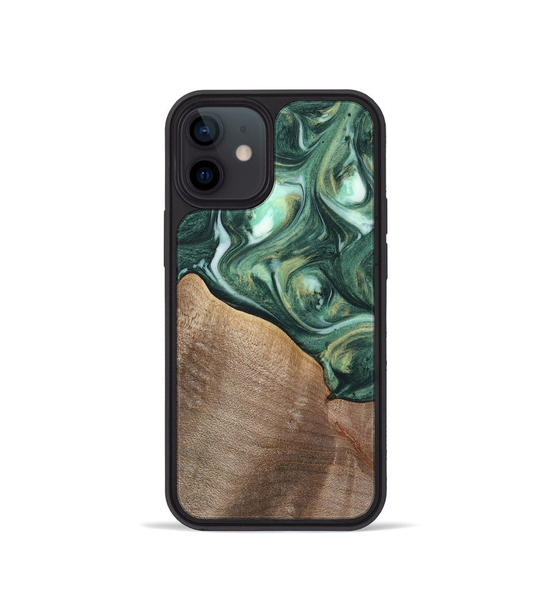 iPhone 12 mini Wood Phone Case - Tian (Green, 741519)