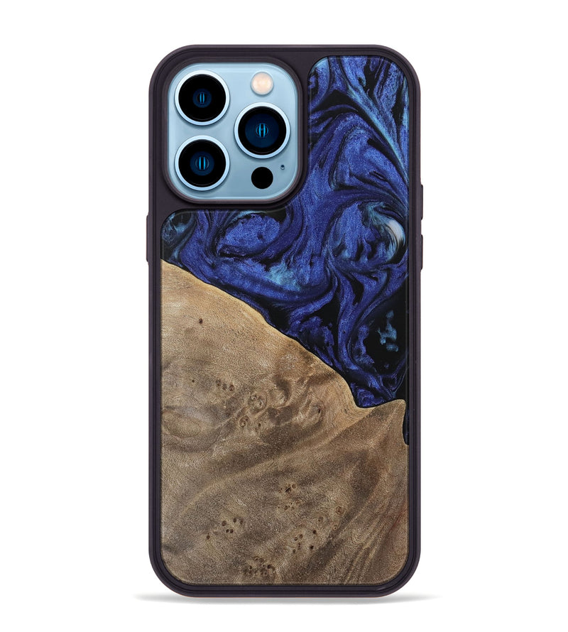 iPhone 14 Pro Max Wood Phone Case - Wanda (Blue, 741522)