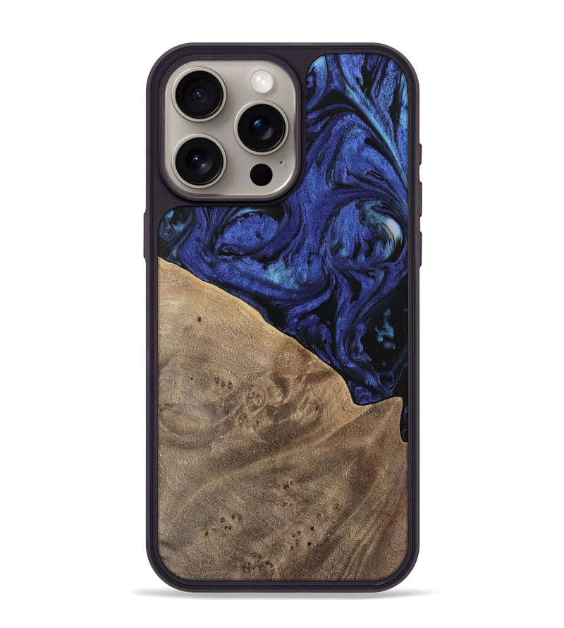 iPhone 15 Pro Max Wood Phone Case - Wanda (Blue, 741522)