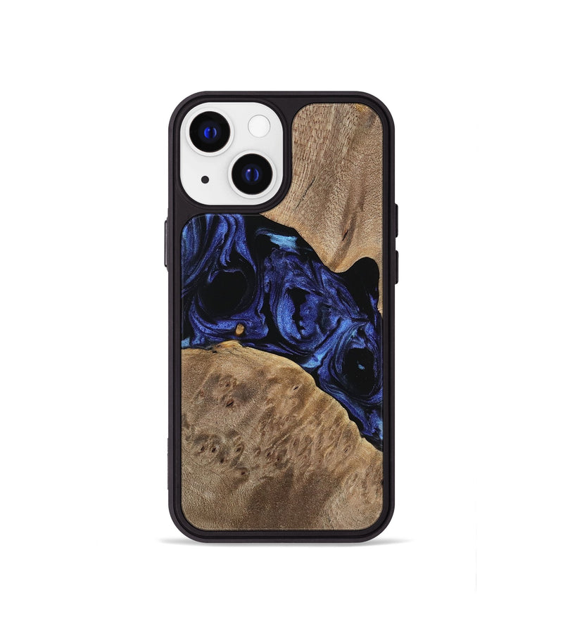 iPhone 13 mini Wood Phone Case - Hesther (Blue, 741523)