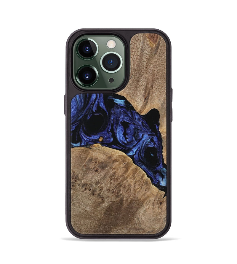 iPhone 13 Pro Wood Phone Case - Hesther (Blue, 741523)