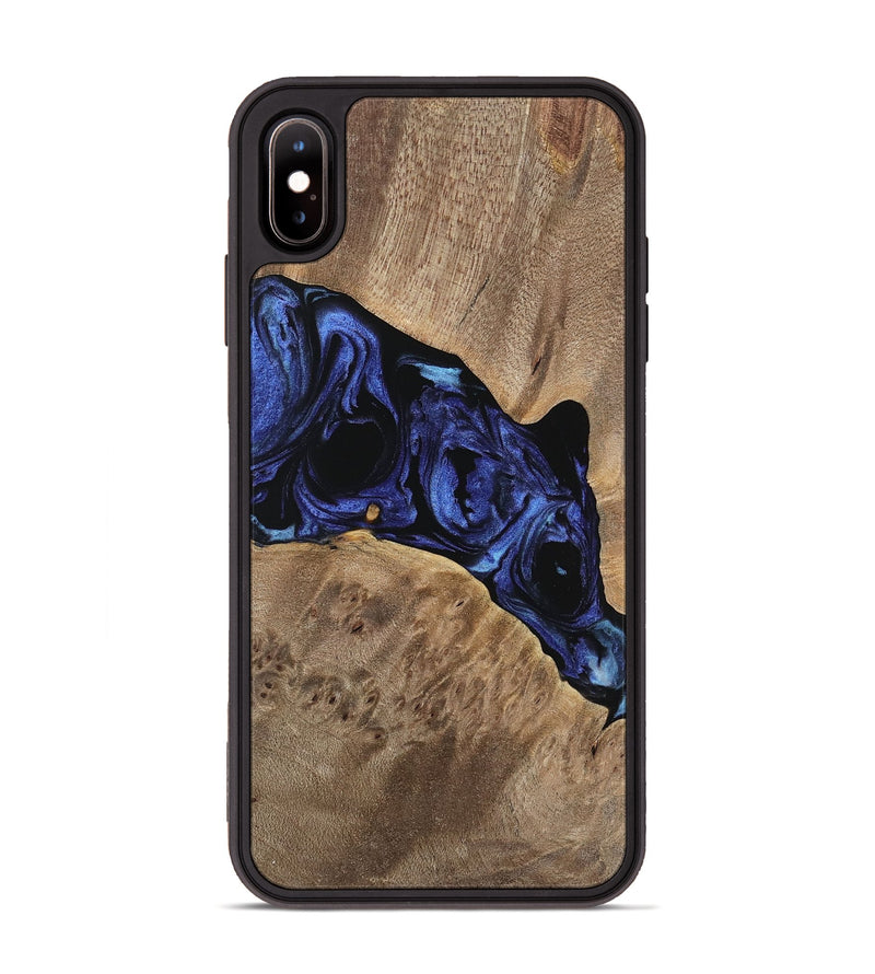 iPhone Xs Max Wood Phone Case - Hesther (Blue, 741523)