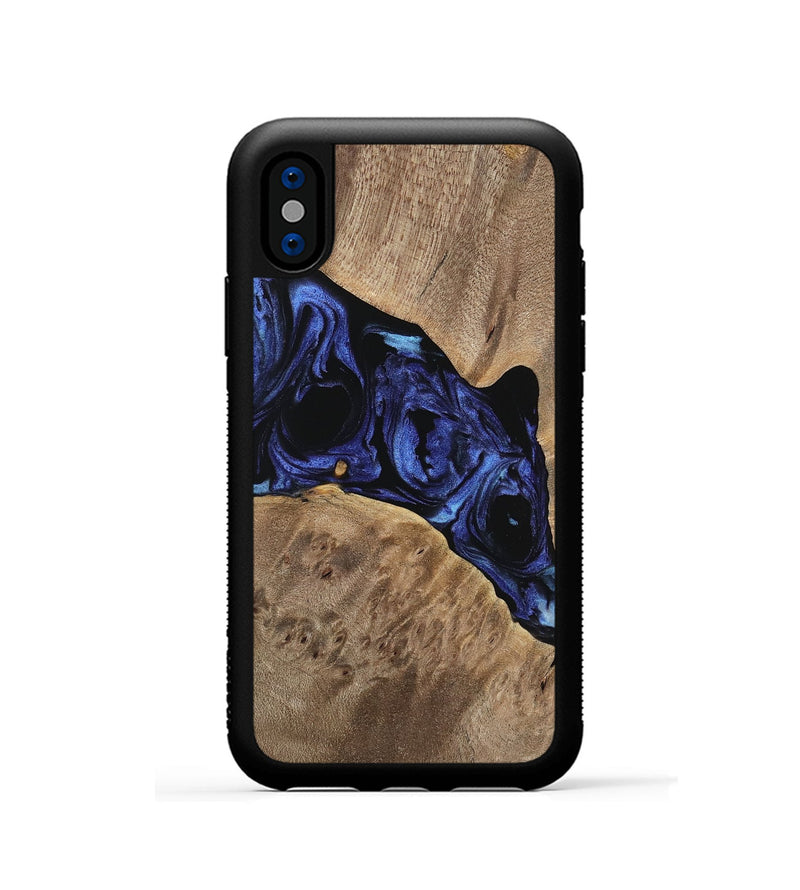 iPhone Xs Wood Phone Case - Hesther (Blue, 741523)