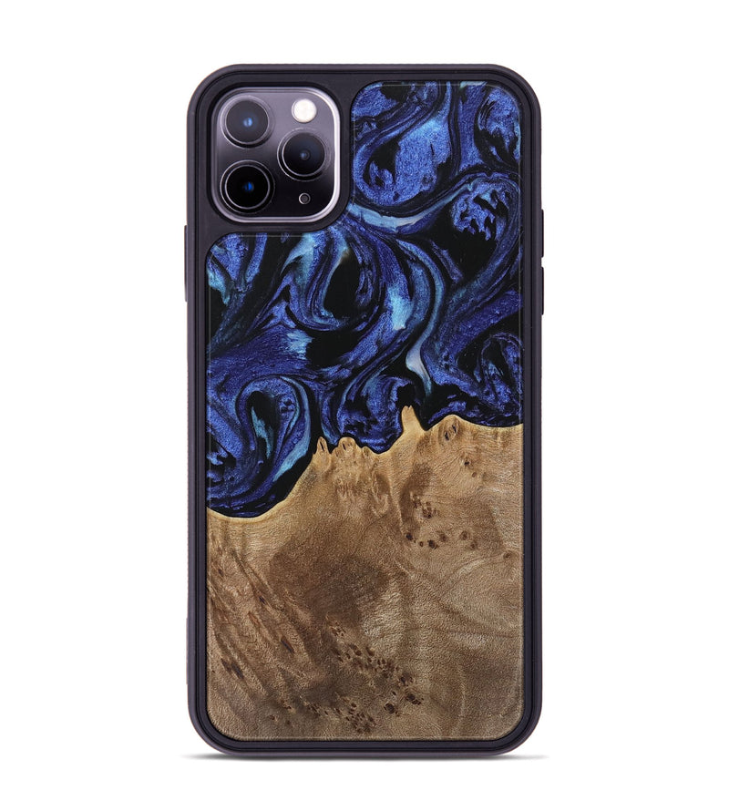 iPhone 11 Pro Max Wood Phone Case - Irma (Blue, 741524)