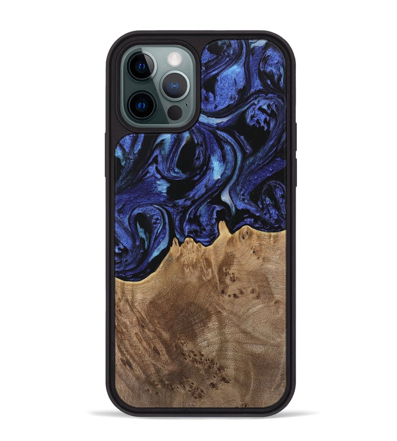 iPhone 12 Pro Max Wood Phone Case - Irma (Blue, 741524)