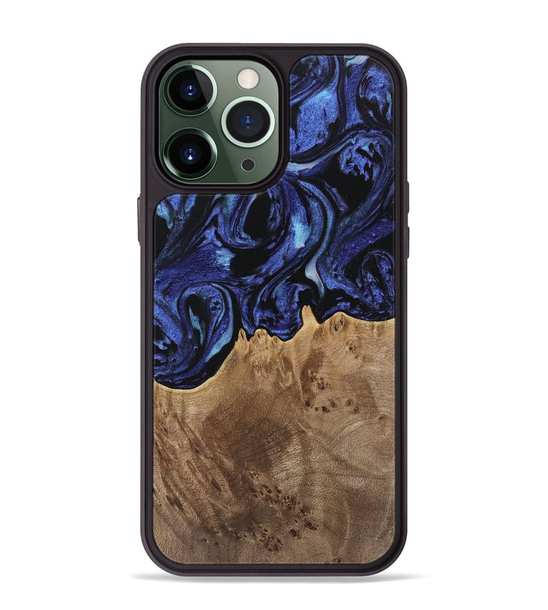 iPhone 13 Pro Max Wood Phone Case - Irma (Blue, 741524)