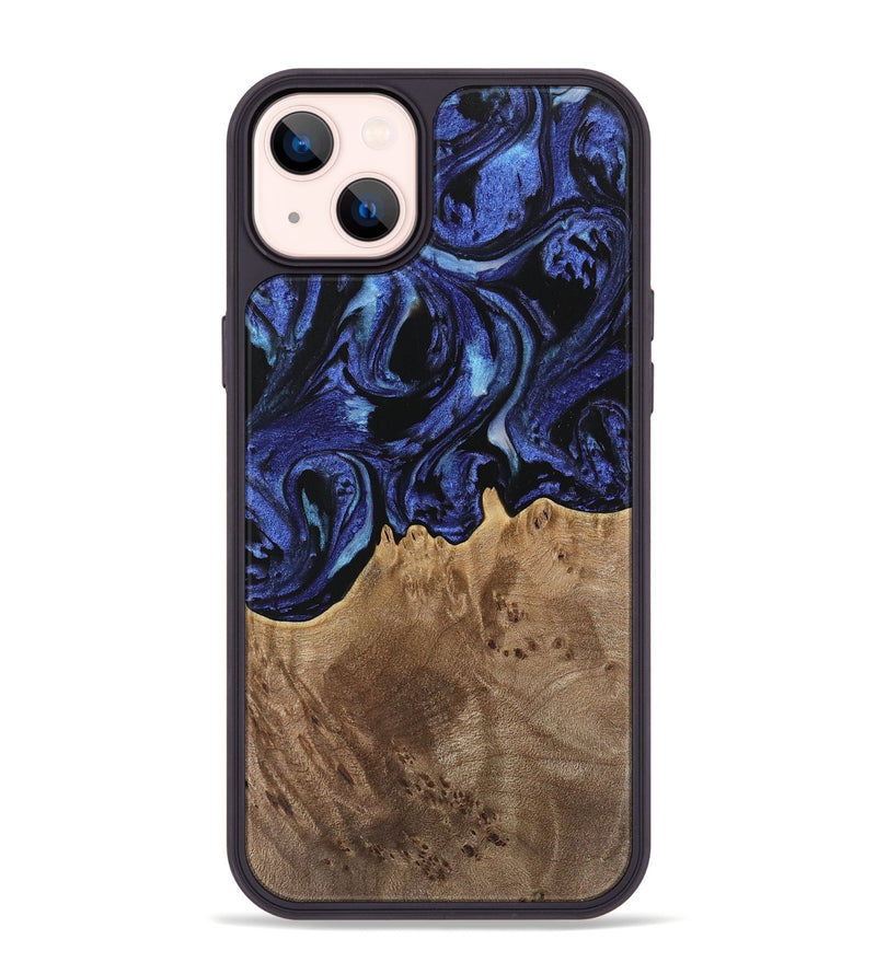 iPhone 14 Plus Wood Phone Case - Irma (Blue, 741524)