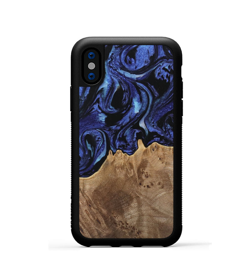 iPhone Xs Wood Phone Case - Irma (Blue, 741524)