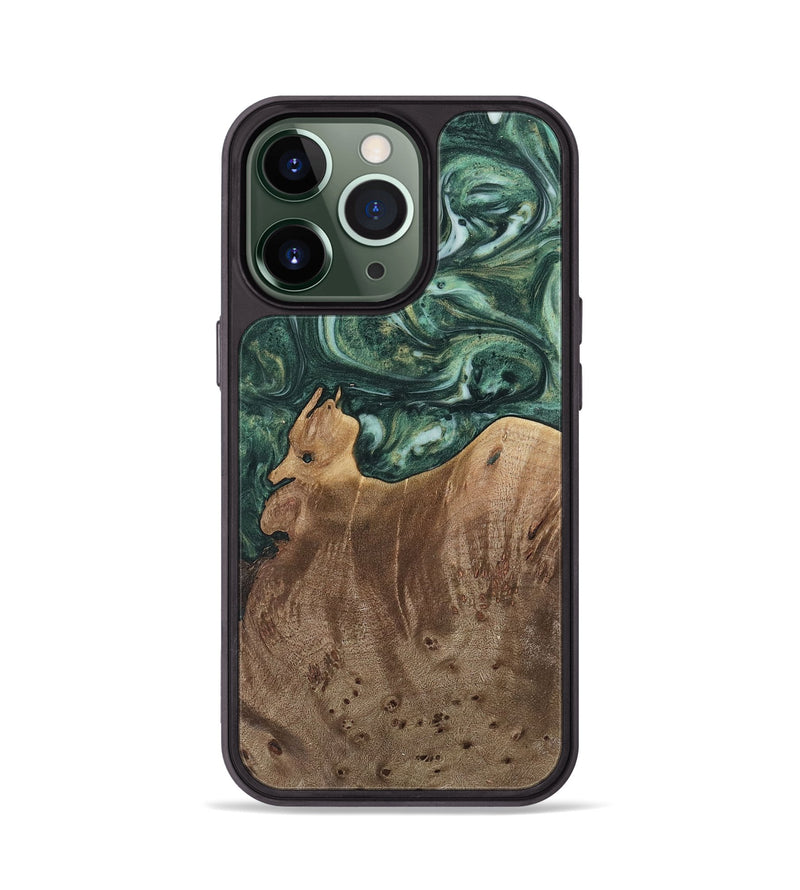 iPhone 13 Pro Wood Phone Case - Donita (Green, 741546)